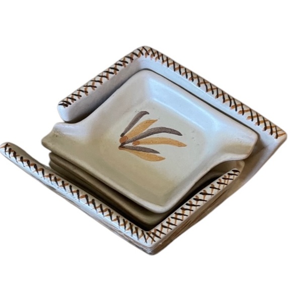 Vintage Lavorazione A Mano Ceramic Small Personal Individual (Ash)Trays & Holder - Picture 1 of 14